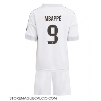 Real Madrid Kylian Mbappe #9 Maglia Gara Casa Repliche 2025-26 Bambino